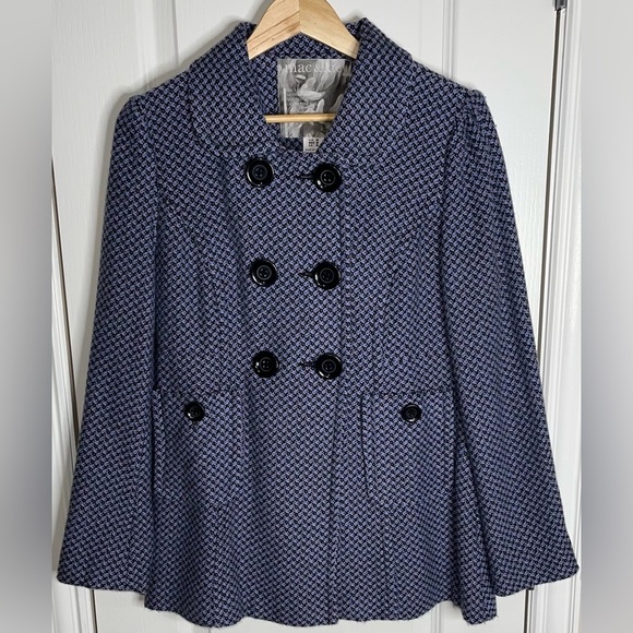 mac & jac Jackets & Blazers - Mac & Jac Blue Periwinkle Houndstooth Peacoat Size Medium